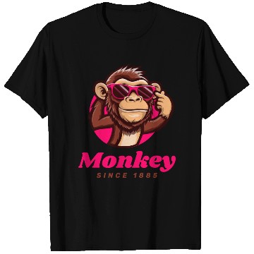 Discover Bold Monkey with Pink Sunglasses T Shirts