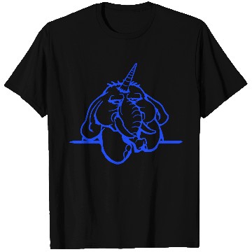 Discover Unicorn Big Elephant Sitting Angry Sad Funny Cool T Shirts