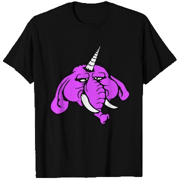 Discover Unicorn Big Elephant Sitting Angry Sad Funny Cool T Shirts
