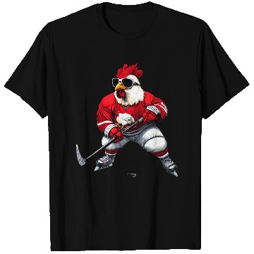 Discover Chicken ice hockey T Shirts