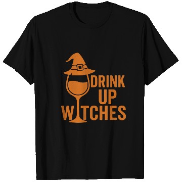 Discover Witch Themed Drink Up Glass Design T Shirts