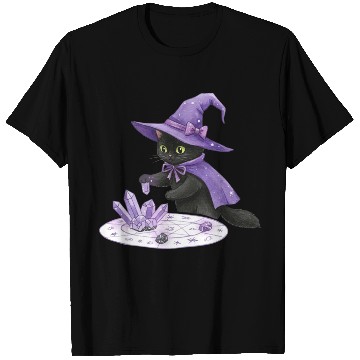 Discover Enchanted Black Cat in Mystic Potion T Shirts