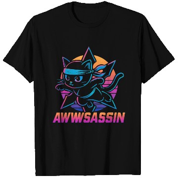 Discover Ninja Cat Awwssassin Adventure T Shirts