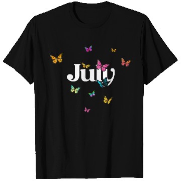 Discover JULY - beautiful girl name with cute butterflies T Shirts