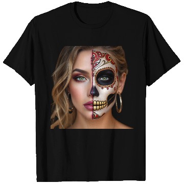 Discover Intricate Sugar Skull Face Art T Shirts