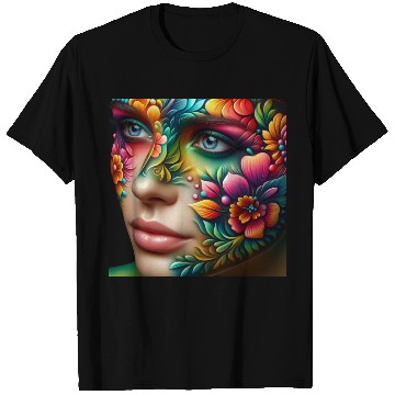 Discover Vibrant Floral Face Art T Shirts
