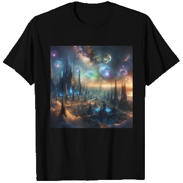 Discover Future City On An Alien Space Base In Space Sci-Fi T Shirts