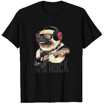 Discover Rockstar Dog with Guitar & Headphones T Shirts