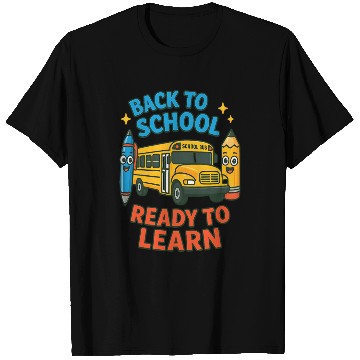 Discover Back to School Bus Cartoon Design T Shirts