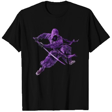 Discover Stealthy Samurai in Purple Armor T Shirts