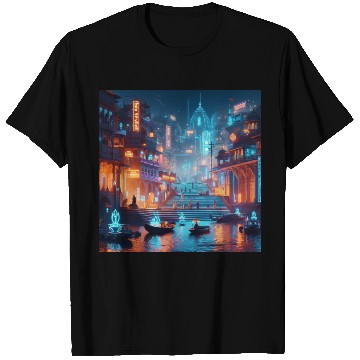 Discover Neon Cityscape at Night T Shirts