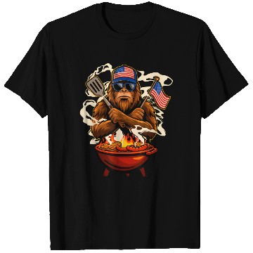 Discover Patriotic BBQ Gorilla Illustration T Shirts