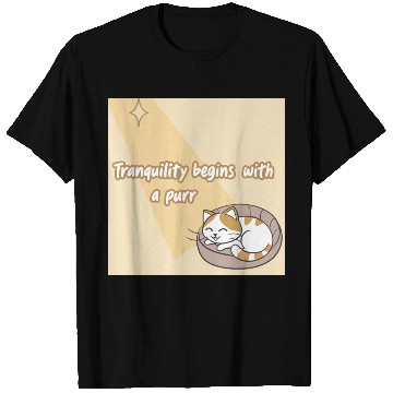 Discover Peaceful Cat Relaxation Illustration T Shirts