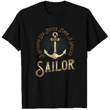 Discover Vintage Nautical Sailor Anchor Captain Skull T Shirts