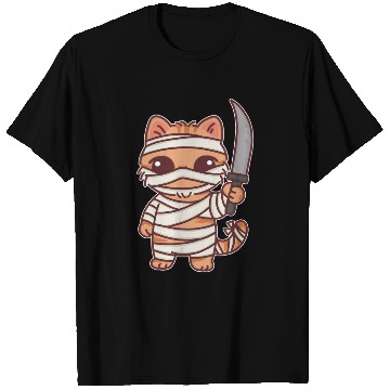 Discover Mummy Cat Warrior Cartoon Design T Shirts