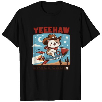 Discover Space Cowboy Cat Rocket T Shirts