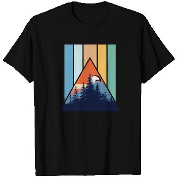 Discover Geometric Mountain Forest Sunset T Shirts