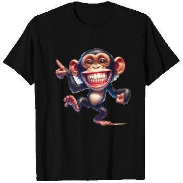 Discover Playful Monkey Cartoon Illustration T Shirts