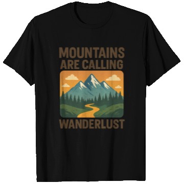Discover Mountain Call Wanderlust Design T Shirts