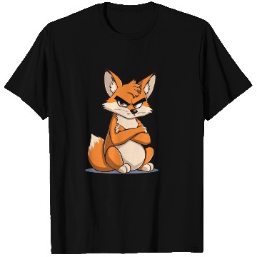 Discover Grumpy cartoon Fox with serious expression T Shirts