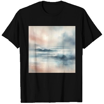 Discover Serene Ocean Dawn Abstract T Shirts