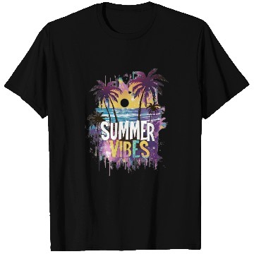 Discover Tropical Sunset Summer Vibes Design T Shirts