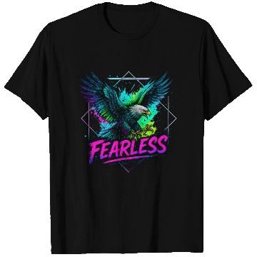 Discover Fearless Eagle Neon Design T Shirts
