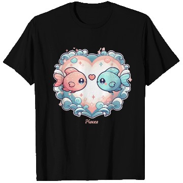 Discover Celestial Pisces Love Heart Illustration T Shirts