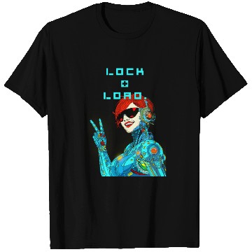 Discover Cyberpunk Peace Sign Illustration T Shirts