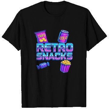 Discover Retro Snack Neon Illustration T Shirts