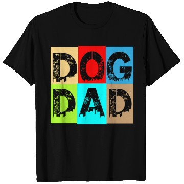 Discover Dog Dad – Colorful Retro Pet Lover Design T Shirts