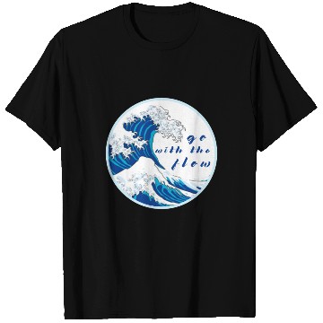 Discover Go with The Flow Japanese Kanagawa Wave T Shirts