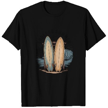 Discover Beach Surfboards Sunset Scene T Shirts