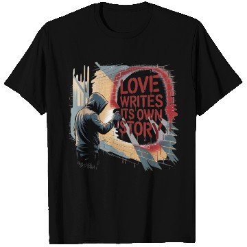 Discover Graffiti Art Love Story Wall Print T Shirts