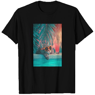 Discover Cool Cat by the Pool T Shirts