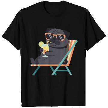 Discover Chill Pug with Sunglasses and Lemonade T Shirts