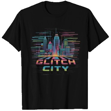 Discover Neon Cyberpunk Cityscape Design T Shirts