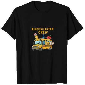 Discover Kindergarten Crew School Bus Illustration T Shirts
