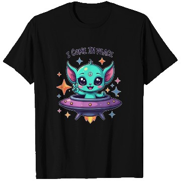 Discover Peaceful  cute Alien- i come in peace T Shirts