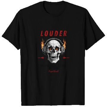 Discover Flaming Skull Headphones – Rock & Roll Design T Shirts