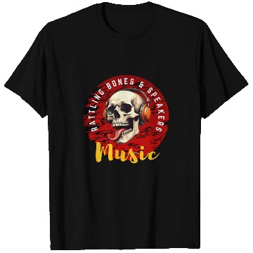 Discover Rattling Bones & Speakers – Rock Skull Design T Shirts