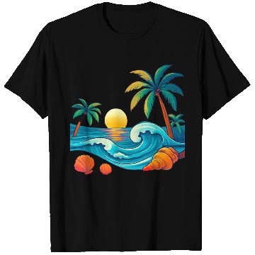 Discover Tropical Sunset Beach Vibes T Shirts