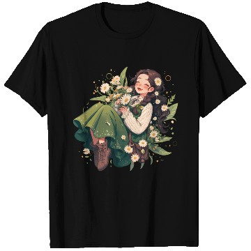 Discover Whimsical Daisy Girl Illustration T Shirts