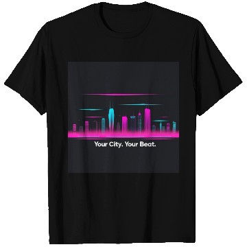 Discover Neon Skyline Cityscape T Shirts