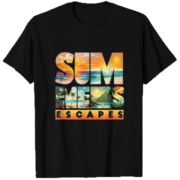 Discover Tropical Sunset Beach Scene T Shirts