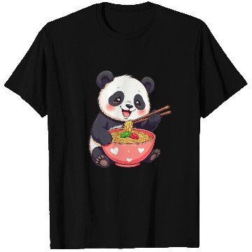 Discover Cute Panda Eating Ramen Noodles T Shirts