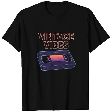 Discover Vintage Cassette Tape Neon Design T Shirts