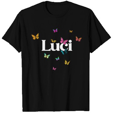 Discover LUCI - beautiful girl name with cute butterflies T Shirts