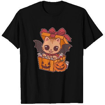Discover Halloween Cat with Potion Gift Box T Shirts