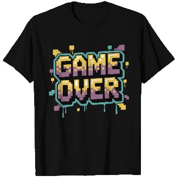 Discover Pixelated Game Over Message Design T Shirts